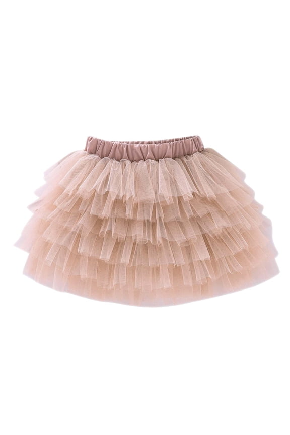 School Uniform for Girls Toddler Girls Cute Party Dance Solid Color Net Yarn Tulle Princess Dress Skirt
