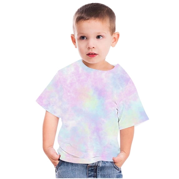 Xihbxyly Shirts for Kids Boys Girls Printed Short Sleeve Youth T Shirts Top Funny Graphic Tshirts Basic Layering T Shirts Tops