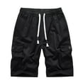 thumbnail image 1 of Xihbxyly Shorts Men Shorts ! Men's Gym Workout Shorts Men's Summer Camouflage Outdoors Casual Have Pockets Button Zipper Drawstring Sport Shorts Pants Black XXL, 1 of 5