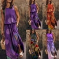 thumbnail image 1 of Xihbxyly Sleeveless Dress for Women 2023, Women's Sexy Sleeveless Printing Party Hem Opening Dresses Floral Long Summer Dress Cotton Midi Dress with Pockets Same Day Delivery Items Prime, 1 of 5