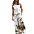 thumbnail image 1 of Xihbxyly Sleeveless Dress for Women 2024, Women's Sexy Sleeveless Printing Party Hem Opening Dresses Floral Long Summer Dress Cotton Midi Dress with Pockets Warehouse Deals Sale, 1 of 5