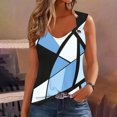 thumbnail image 1 of Xihbxyly Sleeveless Tops for Women Casual Summer Summer Geometric Print V-Neck Tank Tops Leisure Loose Fit Sleeveless Standard Straps Summer Tops, 1 of 4