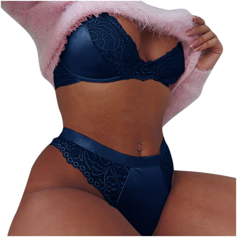 Lace Lingerie for Women Push Up Bra and Panty Sets See Through Underwear  Two Piece Teddy Babydoll Sexy Lingerie, Blue, Small : : Clothing,  Shoes & Accessories
