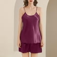 thumbnail image 1 of Xihbxyly Summer Pajamas for Women Fashion Solid Color Cami Pajama Sets Summer Crew Neck Sleeveless Sleepwear with Shorts, 1 of 4