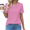 thumbnail image 1 of Xihbxyly Summer T Shirts for Women 2025 Women Casual Basic T Shirts Loose Fit Crewneck Short Sleeve Summer Fashion Loose Fit Plus Size Tops, 1 of 4