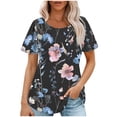 thumbnail image 1 of Xihbxyly Summer Tunic Tops for Women Womens Summer Tops Short Sleeve Crew Neck Shirts Casual Tshirts Trendy Lightweight Soft Plus Size Tops Summer Saving Clearance Tops, 1 of 5