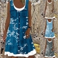 thumbnail image 1 of Xihbxyly Sundresses for Women Women 2025 Casual Crewneck Sun Dress Sleeveless Beach Vacation Outfits Plus Size Tank Dresses Hollow out Beach Sundress Dark Blue L # Clearance Items, 1 of 5
