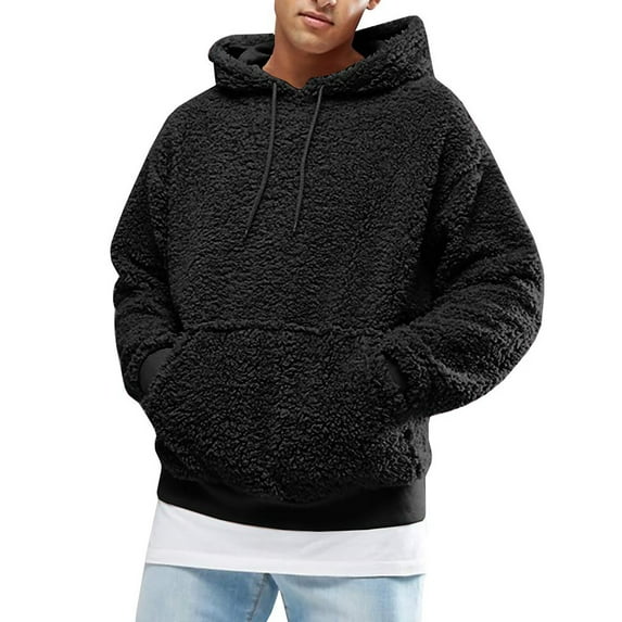 Xihbxyly Sweatshirts for Men Hoodie Men's Fleece Pullover Hoodie, Heavyweight Hoodie Winter Casual Hooded Sweatshirt Long Sleeve Drawstring with Pockets Big and Tall Hoodie Sweatshirt