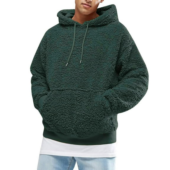 Xihbxyly Sweatshirts for Men Hoodie Men's Fleece Pullover Hoodie, Heavyweight Hoodie Winter Casual Hooded Sweatshirt Long Sleeve Drawstring with Pockets Big and Tall Hoodie Sweatshirt