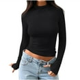 thumbnail image 1 of Xihbxyly Turtleneck for Women, Womens Long Sleeve Knit Tops Fashion Solid Color Turtleneck Tshirt Slim Fit Stretchy Layer Tee Shirts High Neck Knitted Sweater, 1 of 6