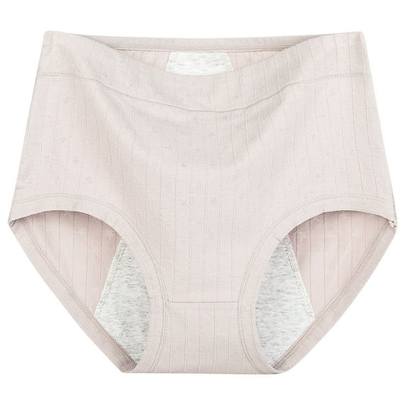 Xihbxyly Women's Period Underwear High Waisted Postpartum Menstrual Panties Large Solid Color Leak Proof Menstrual Underwear