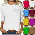 thumbnail image 1 of Xihbxyly Womens 3/4 Sleeve Tops and Blouses Women Floral Print Shirts 3/4 Sleeve Pleated Front Blouse Tops Crew Neck Gradient Printed Tunic Tops Blouses, 1 of 5