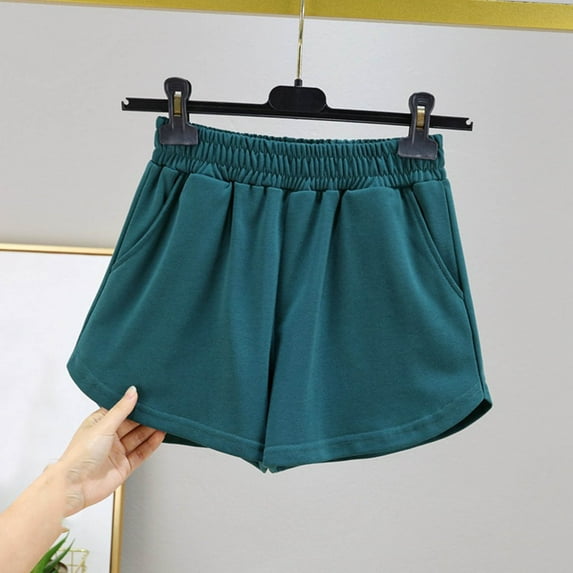Xihbxyly Womens Athletic Shorts Fashion Solid Color High Waist Sports Shorts Casual Loose Fit Lightweight Beach Shorts
