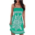 thumbnail image 1 of Xihbxyly Womens Formal Dress, Women Sexy Tube Strapless Strapless Printing Sleeveless A-Line Skirt Dress Dress Off Shoulder Long Dress Maxi Summer Dress Cheap Dresses Green XL, 1 of 5