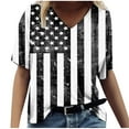 thumbnail image 1 of Xihbxyly Womens Plus Size Tops Summer Short Sleeve T-Shirt Casual Loose V Neck Tee Shirts July 4 Shirts for Women Independence Day Tops # Limited Time Deals Today Prime #3, 1 of 5