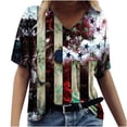 thumbnail image 1 of Xihbxyly Womens Plus Size Tops Summer Short Sleeve T-Shirt Casual Loose V Neck Tee Shirts July 4 Shirts for Women Independence Day Tops # Next Day Delivery Dresses for Women #1, 1 of 5
