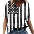 thumbnail image 1 of Xihbxyly Womens Plus Size Tops Summer Short Sleeve T-Shirt Casual Loose V Neck Tee Shirts July 4 Shirts for Women Independence Day Tops #3, 1 of 5