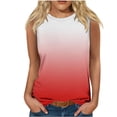 thumbnail image 1 of Xihbxyly Womens Tops Summer Gradient Print Crew Neck Tank Tops Casual Loose Fit Sleeveless Standard Straps Blouses, 1 of 4