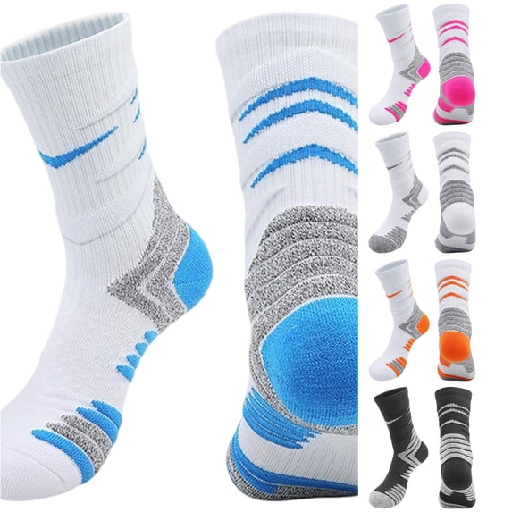 Xijirk Athletic Crew Socks Cushioned Arch Support Running Sports Socks Size:M