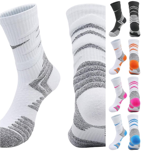 Xijirk Athletic Crew Socks Cushioned Arch Support Running Sports Socks Size:M