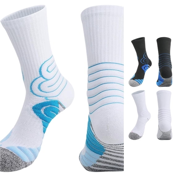 Xijirk Athletic Crew Socks Cushioned Arch Support Running Sports Socks Size:M