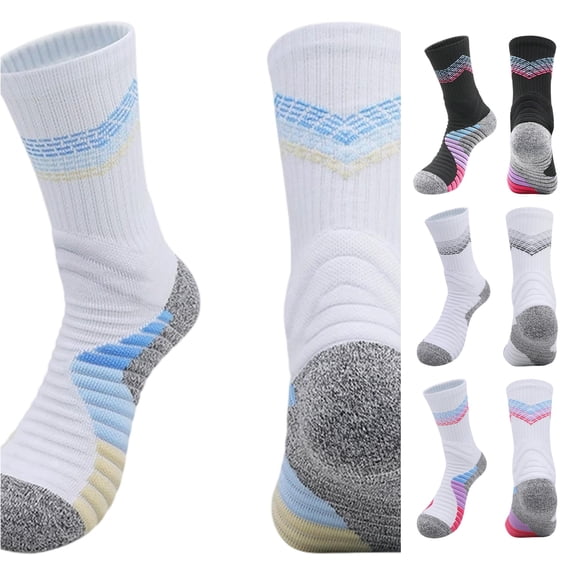 Xijirk Athletic Crew Socks Cushioned Arch Support Running Sports Socks Size:M