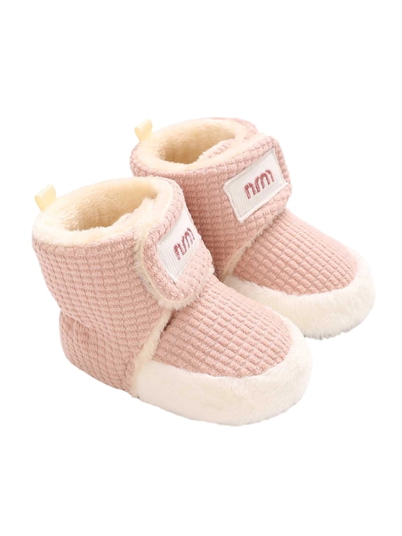 Xijirk Baby High-Top Booties with Waffle Fabric and Hook and Loop Closure for Daily Wear and Colder Days,1-8 Months