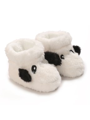 Xijirk Baby Plush Animal Booties with 3D Ears and Drawstring Closure for Daily Wear and Colder Days,0-6 Months