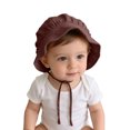 thumbnail image 1 of Xijirk Baby Ruffled Brim Sun Hat Soft Organic Upf 50 Plus with Adjustable Chin Strap Gentle Cozy Headwear for Outdoor Play and Beach Travel,Brown,6 Months-2 Years, 1 of 5