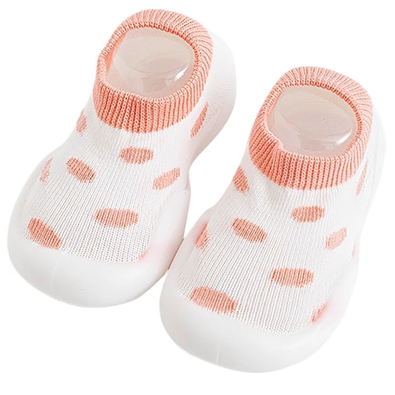 Xijirk Baby Shoes Knit Upper Striped Pattern On Design Soft Sole Breathable Lightweight Footwear Casual Shoes For Indoor Home Wear,Orange,6