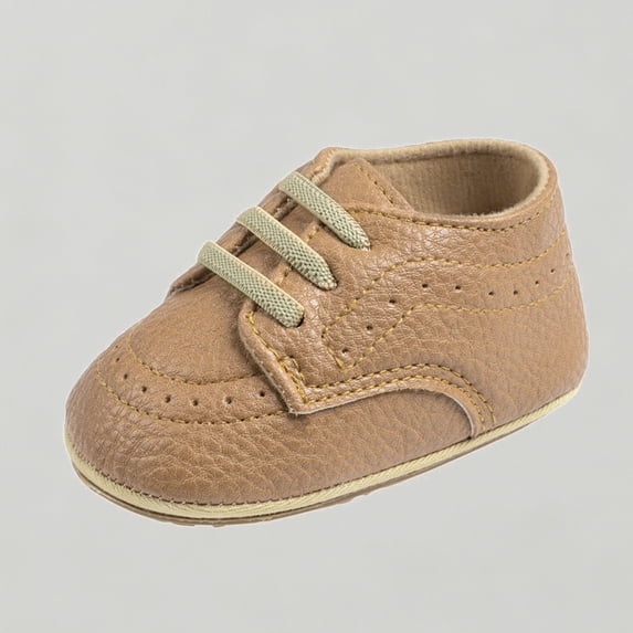 Xijirk Baby Shoes Lace Up Textured Grain Soft Flat Base Sole Casual Booties,0-6 Months