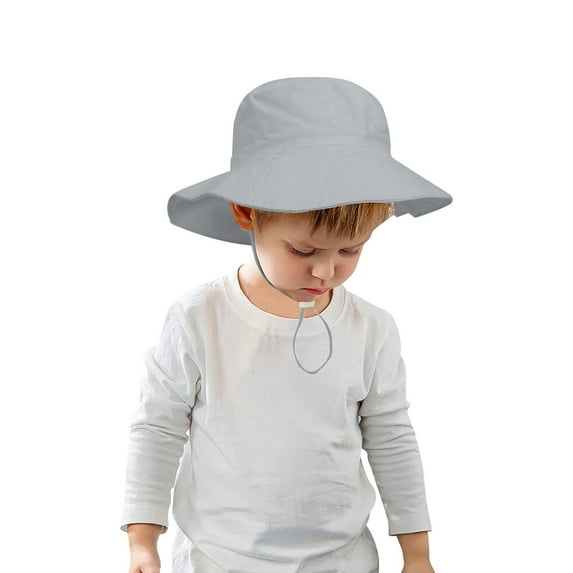 Xijirk Baby Sun Hat Lightweight Nylon Fisherman Hats Elastic Band Kids Outdoor Play Beach Trips Summer Leisure Daily Use,Z03 Grey,2-6 Years
