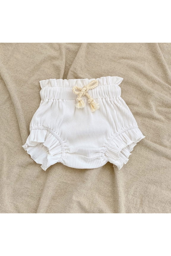 Xijirk Baby & Toddler Knit Bloomers Drawstring Waist Casual Playwear with Elastic Hem,9-12 Months