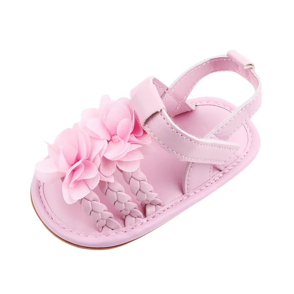 Xijirk Baby Walking Soft Sandals for Babies Lightweight Rubber Flat Shoes with Bow Trend for Boys Girls Comfortable Summer Footwear,Pink,6-12 Months
