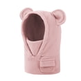 thumbnail image 1 of Xijirk Bear Ear Baby Balaclava Hat Detachable Face Cover Integrated Neck Warmer Beanie Light Pink,1-4 Years, 1 of 2