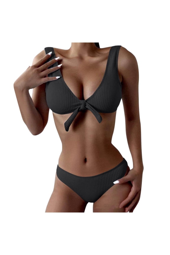 Bikini Sets for Women,Athletic Bikini Set Split Swimsuit Two Piece Sport Bathing Suit for Swimming and Active Wear,Womens Bikini,Black,L