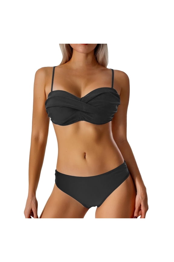 Bikini Sets for Women,Fringed Bikini Bra Set with Suspender and Flash Cloth Design for Dance Performance and Swimwear,Womens Bikini,Black,M