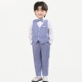 thumbnail image 1 of Xijirk Boys 3‑Piece Formal Tuxedo Suit Slim Fit Vest Dress Shirt Pants with Bow Tie for Party Performance Wear,18-24 Months, 1 of 9