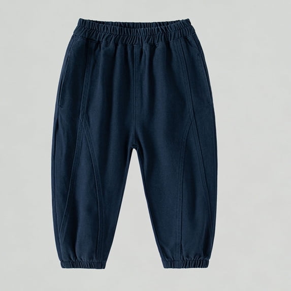 Xijirk Boys Elastic Waist Jogger Pants Toddler Solid Color Casual Trousers with Pockets Pull On Sports Joggers,3-4 Years