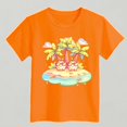 thumbnail image 1 of Xijirk Boys Girls Island Print Casual T Shirt Short Sleeve Comfort Fit Top for Beach Daily Wear,7-8 Years, 1 of 5