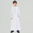 thumbnail image 1 of Xijirk Boys Long Sleeve Arabic Thobe Traditional Kaftan Robe for Teenage Boys Elegant National Wear,13-14 Years, 1 of 9