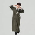 thumbnail image 1 of Xijirk Boys Shirts Long Sleeve Thobe Traditional Arab Robe for Youth Casual Kaftan Dress for Daily & Festive Wear,9-10 Years, 1 of 9