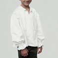 thumbnail image 1 of Xijirk Boys Shirts Style Dress Shirt for Boys with Elegant Ruffled Long Sleeves and Classic Historical Design,10-12 Years, 1 of 9