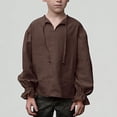 thumbnail image 1 of Xijirk Boys Shirts Style Dress Shirt for Boys with Elegant Ruffled Long Sleeves and Classic Historical Design,6-8 Years, 1 of 9