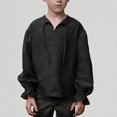 thumbnail image 1 of Xijirk Boys Shirts Style Dress Shirt for Boys with Elegant Ruffled Long Sleeves and Classic Historical Design,8-10 Years, 1 of 9