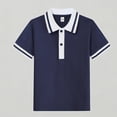 thumbnail image 1 of Xijirk Boys Short Sleeve Polo Shirt Contrast Collar and Casual School and Everyday Wear,12-13 Years, 1 of 3