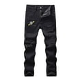 thumbnail image 1 of Xijirk Boys Skinny Fit Ripped Jeans Distressed Denim Pants for Kids Fashion Comfort Stretch Casual Streetwear,Z04 Black,5-6 Years, 1 of 3