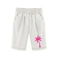 thumbnail image 1 of Xijirk Boys Summer Casual Shorts Elastic Waist with Drawstring Side Pockets Printed Comfortable Breathable for Daily Wear,Z09 White,5-6 Years, 1 of 4