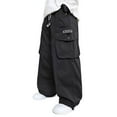 thumbnail image 1 of Xijirk Boys Sweatpants,Casual Pants Straight Leg Wide Cargo Pants for Kids Age 4 13 Summer Loose Fit Comfortable Daily Wear,Boys Pants,03 Black,5-6 Years, 1 of 7