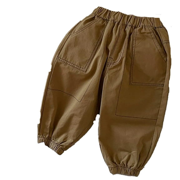 Xijirk Boys Sweatpants,Childrens Embroidery Cargo Pants New Boys Spring Autumn Casual Pants Sweatpants Children Sports Pants Comfortable Play,Boys Pants,06 Brown,12-18 Months